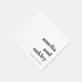 ミニマはっきりしたリスト白黒レトロカスタムウェディング スタンダードカクテルナプキン (角)