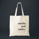 ミニマはっきりしたリスト白黒レトロカスタムウェディング トートバッグ<br><div class="desc">ミニマはっきりしたリスト白黒レトロシンプルカスタムウェディングトートバッグ</div>