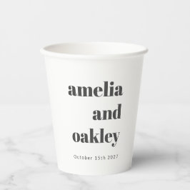 ミニマはっきりしたリスト白黒レトロカスタムウェディング 紙コップ