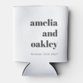 ミニマはっきりしたリスト白黒レトロカスタムウェディング 缶クーラー (正面)