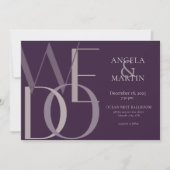 ミニマはっきりしたリスト私たちはナス紫招待状 招待状 (正面)