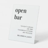 ミニマはっきりしたリスト結婚のオープンバー標識 台座サイン (正面)