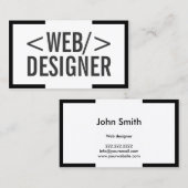ミニマはっきりしたリスト縁どブラックWebデザイン 名刺 (正面/裏面)
