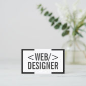 ミニマはっきりしたリスト縁どブラックWebデザイン 名刺 (スタンド正面)