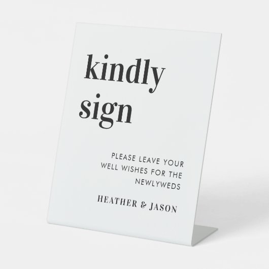 ミニマはっきりしたリスト親切に結婚署名のゲストブック 台座サイン (正面)