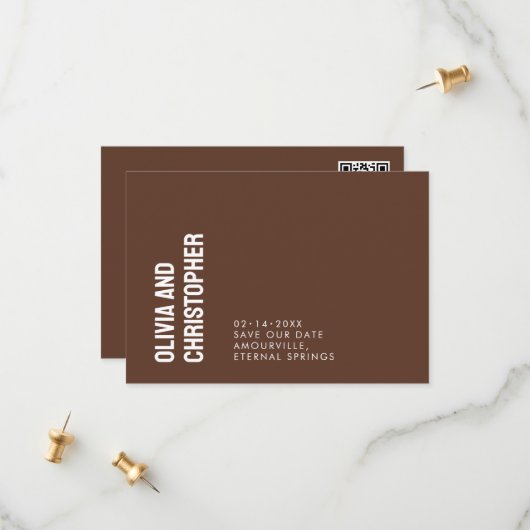 ミニマはっきりしたリストQRコードで日付を保存 セーブザデート (正面/裏面インサイチュ)