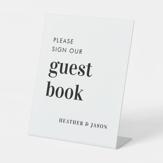 ミニマはっきりしたリス結婚トのサイン私たちのゲストブックサイン 台座サイン (正面)