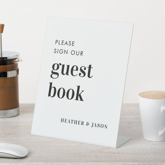 ミニマはっきりしたリス結婚トのサイン私たちのゲストブックサイン 台座サイン (インサイチュ)