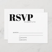 ミニマはっきりしたリモダン白黒QRコード詳細 出欠カード (正面/裏面)