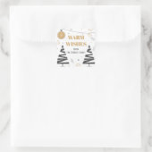 ミニマはっきりしたル金ゴールドブラック暖かい願いクリスマス スクエアシール (バッグ)