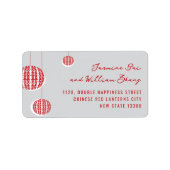 ミニマぶら下がったリストのダブル幸福赤ランタン ラベル (正面)