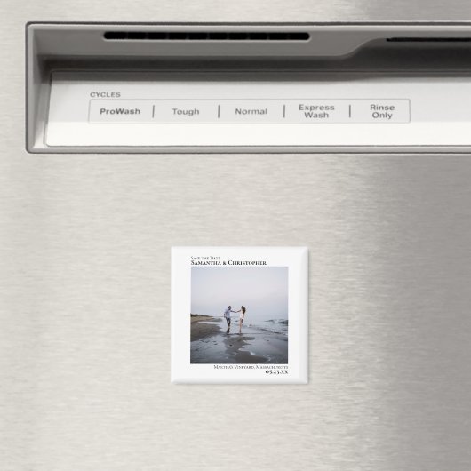 ミニマアートリストのモダン結婚式の日付を保存 マグネット (インサイチュ (食洗機))