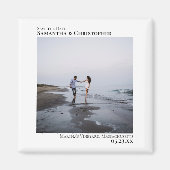 ミニマアートリストのモダン結婚式の日付を保存 マグネット (正面)