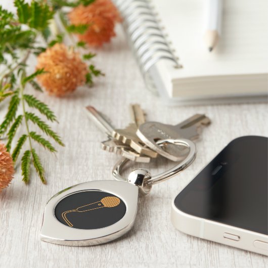 ミニマイクのキーチェーンを使用してスタイルを拡張 キーホルダー (側面)