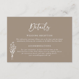 ミニマイリストフローラブーケ結婚トープの詳細 エンクロージャーカード