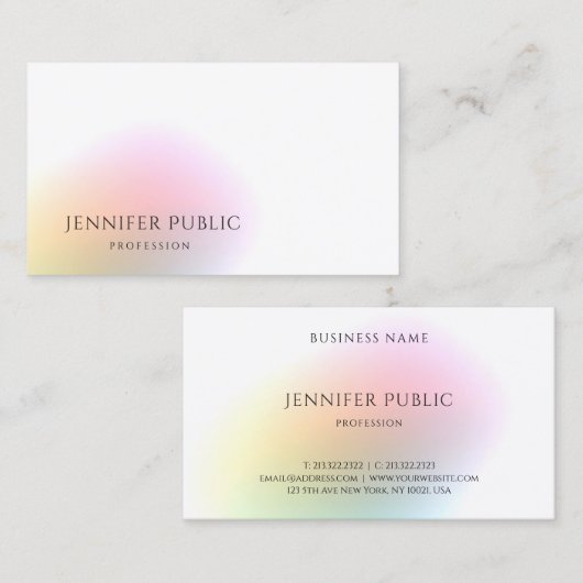 ミニマエレガントカラフルモダンリストテンプレート 名刺 (正面/裏面)