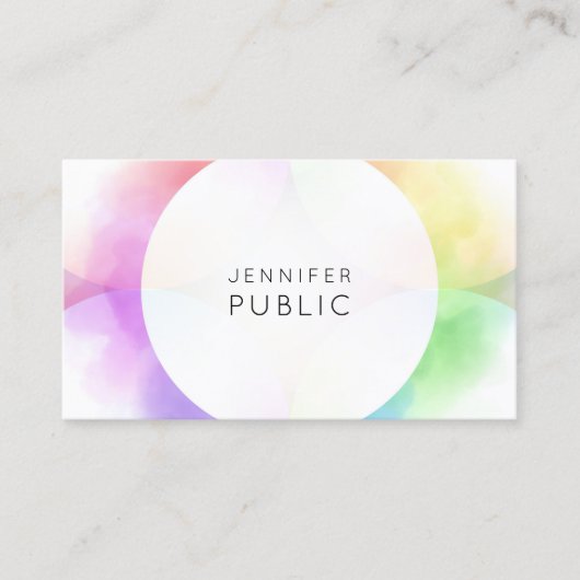 ミニマエレガントカラフルモダンリストプロフェッショナル 名刺 (正面)
