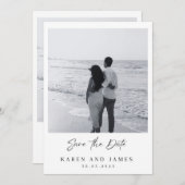 ミニマエレガントシンプルリスト写真結婚の 招待状 (正面/裏面)