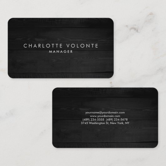 ミニマエレガントスタイリッシュリストグレーウッドプロフェッショナル 名刺 (正面/裏面)