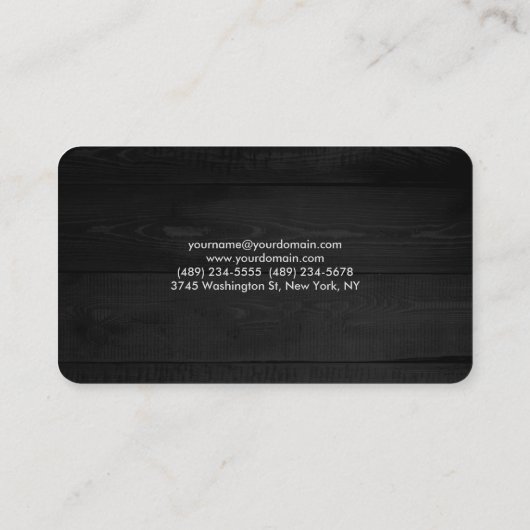 ミニマエレガントスタイリッシュリストグレーウッドプロフェッショナル 名刺 (裏面)