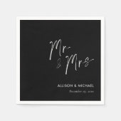 ミニマエレガントパーソナライズされたリストのナプキンス夫妻 スタンダードカクテルナプキン (正面)