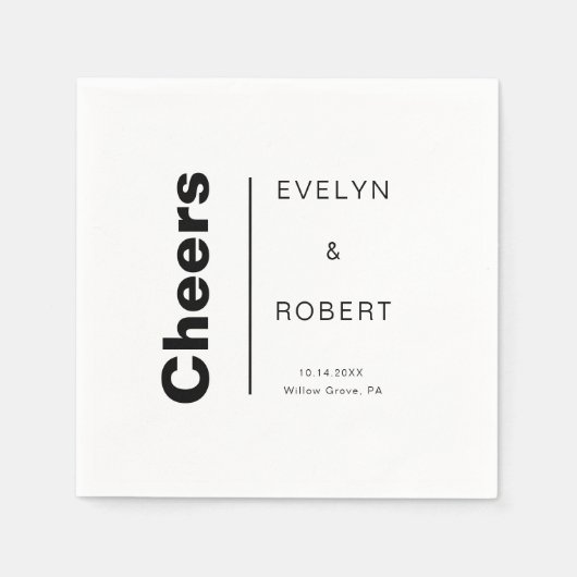 ミニマエレガントフォーマル結婚リスト応援 スタンダードカクテルナプキン (正面)