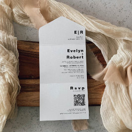 ミニマエレガントフォーマル結婚リスト オールインワン招待状