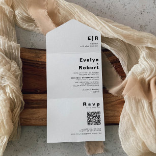 ミニマエレガントフォーマル結婚リスト オールインワン招待状