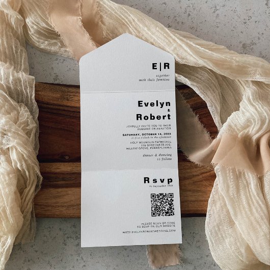 ミニマエレガントフォーマル結婚リスト オールインワン招待状