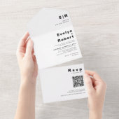 ミニマエレガントフォーマル結婚リスト オールインワン招待状 (貼ってはがせる)