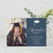 ミニマエレガントミニマルリストのカスタム写真卒業 招待状 (スタンド正面)