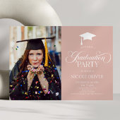 ミニマエレガントミニマルリストのカスタム写真卒業 招待状