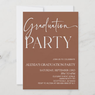 ミニマエレガントミニマルリストの編集可能な卒業 招待状