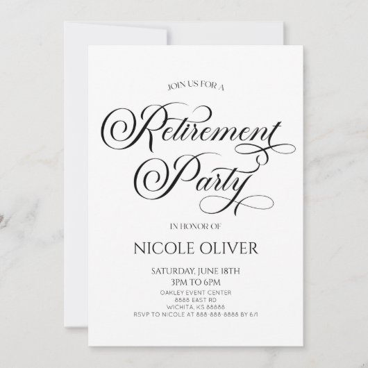 ミニマエレガントミニマルリストの退職パーティー 招待状 (正面)