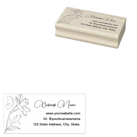 ミニマエレガントモダンリストのアウトライン花蝶 ラバースタンプ (押印)