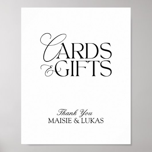 ミニマエレガントモダンリストのカードとギフトのサイン ポスター (正面)