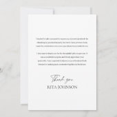 ミニマエレガントモダンリストのシンプル写真卒業 サンキューカード (裏面)