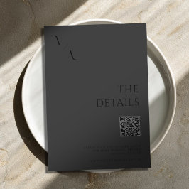 ミニマエレガントモダンリストのマット結婚ブラック エンクロージャーカード