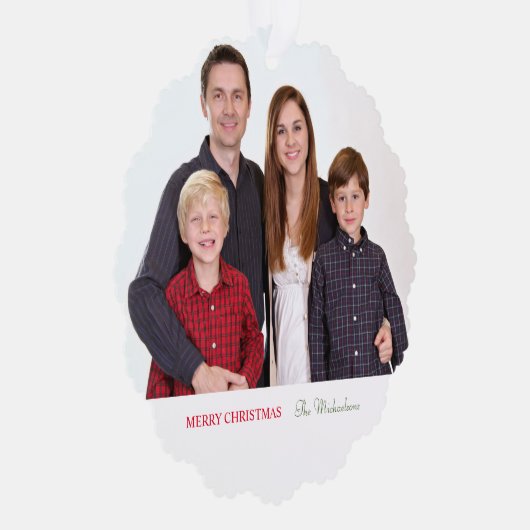 ミニマエレガントモダンリストの家族の写真 オーナメントカード (右)