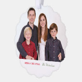 ミニマエレガントモダンリストの家族の写真 オーナメントカード (左)