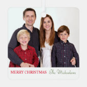 ミニマエレガントモダンリストの家族の写真 メタルオーナメント (裏面)