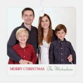 ミニマエレガントモダンリストの家族の写真 メタルオーナメント (正面)