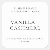 ミニマエレガントモダンリストろうそく製品ラベル スクエアシール (正面)