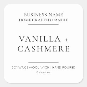 ミニマエレガントモダンリストろうそく製品ラベル スクエアシール
