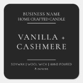 ミニマエレガントモダンリストろうそく製品ラベル スクエアシール (正面)