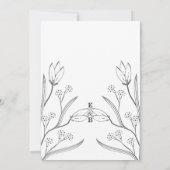 ミニマエレガントモダンリストシンプルフローラ結婚ズ 招待状 (裏面)