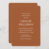 ミニマエレガントモダンリストテラコッタブライダルシャワー 招待状 (正面/裏面)