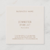ミニマエレガントモダンリストテンプレートプロフェッショナル スクエア名刺 (裏面)