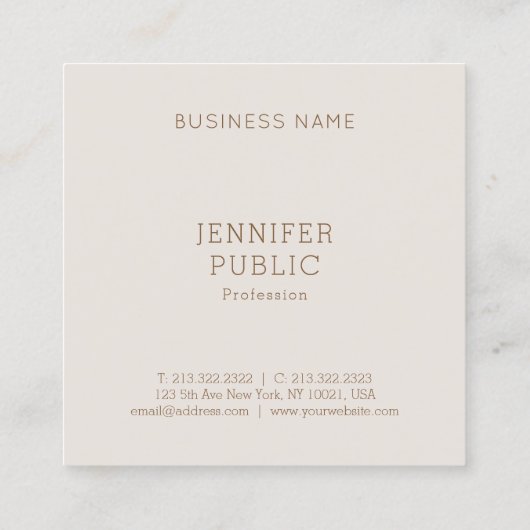 ミニマエレガントモダンリストテンプレートプロフェッショナル スクエア名刺 (裏面)