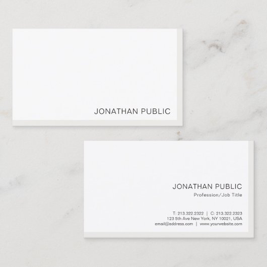 ミニマエレガントモダンリストテンプレートプロフェッショナル 名刺 (正面/裏面)